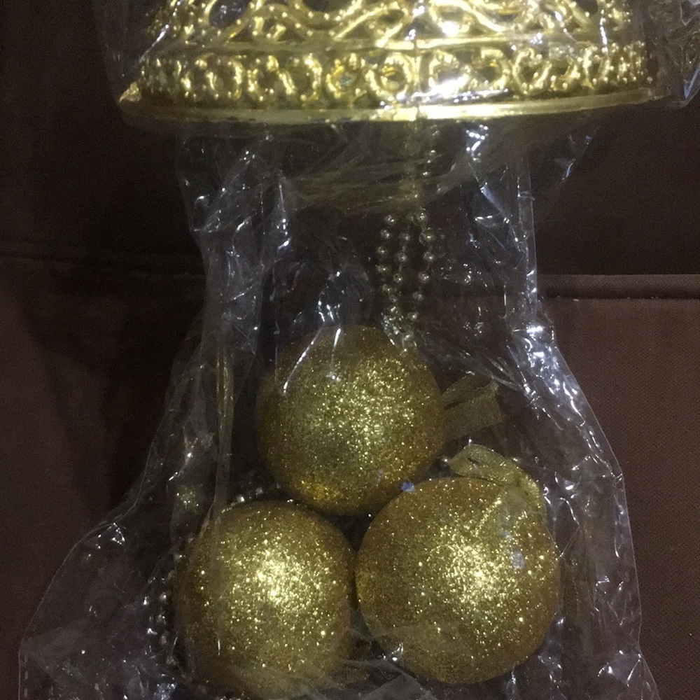 Gold Sparkly Christmas Bell Door Hanger Filigree Ornament Tree Display 4.5" NWT - Picture 4 of 13
